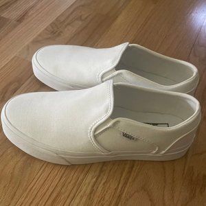 White Slip-On Vans